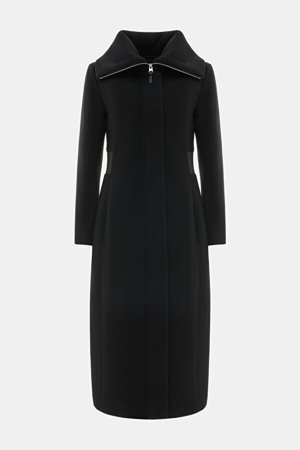 BLACK WOOL REEFER JACKET