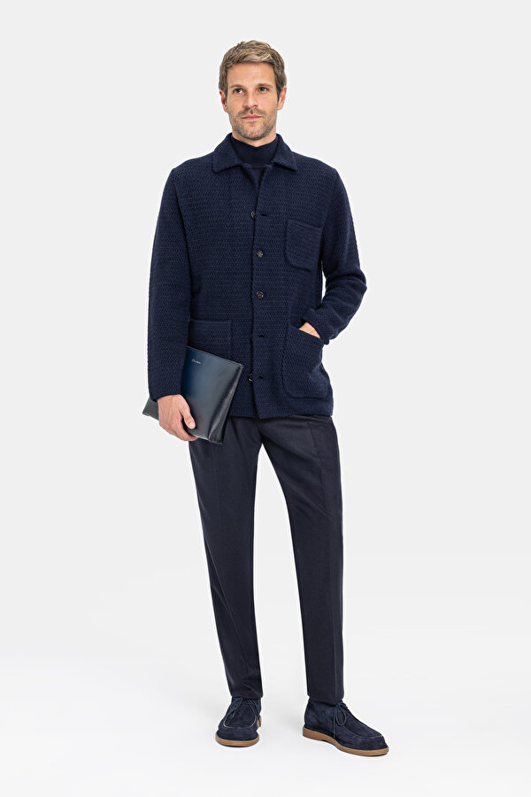 NAVY BLUE KNITTING DESIGN KNITWEAR