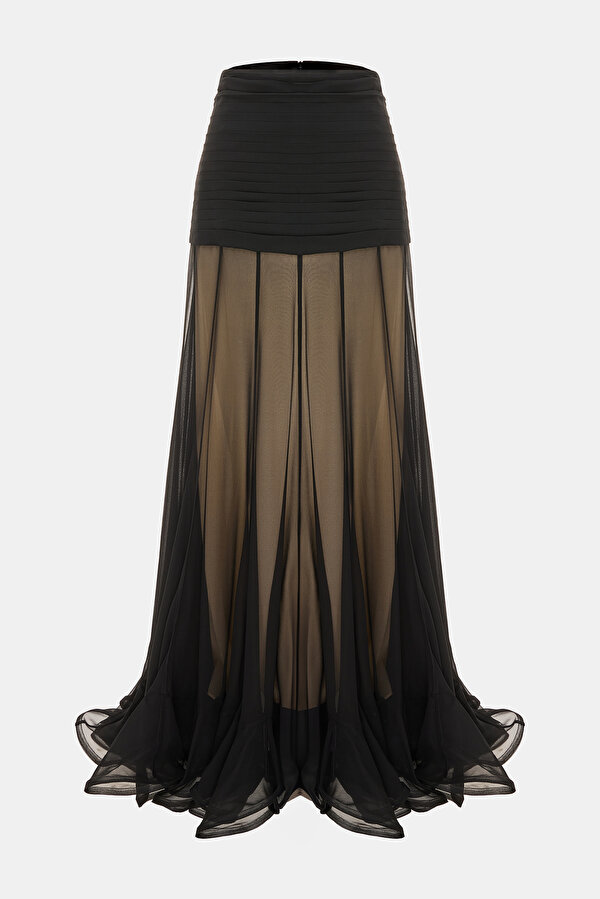 BLACK SILK SKIRT