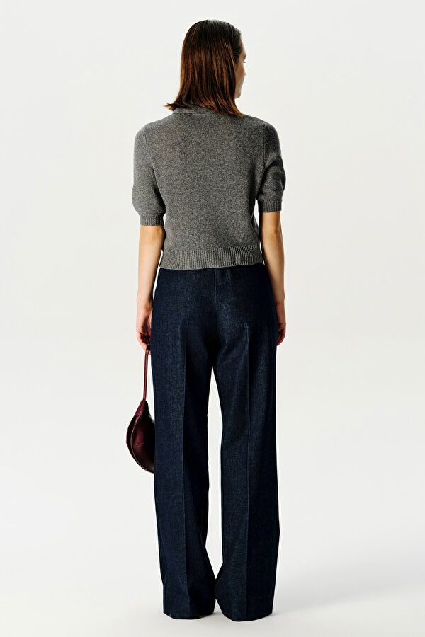 NAVY BLUE WIDE LEG TROUSERS 2