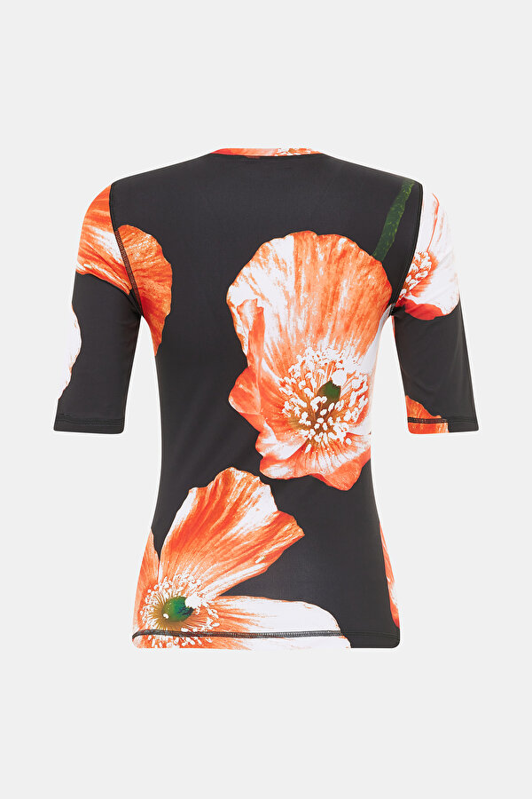 MULTICOLOR FLORAL PATTERN SHORT SLEEVE BLOUSE 2