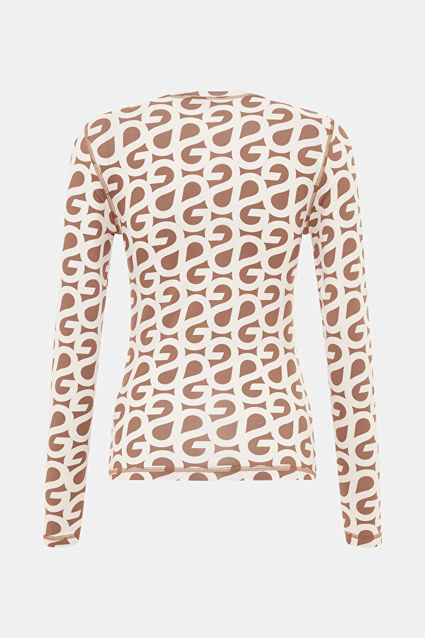 WHİTE DESİGN FILLED LONG SLEEVE BLOUSE 2