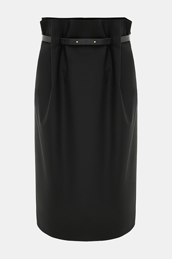 BLACK VİSCOSE SKIRT