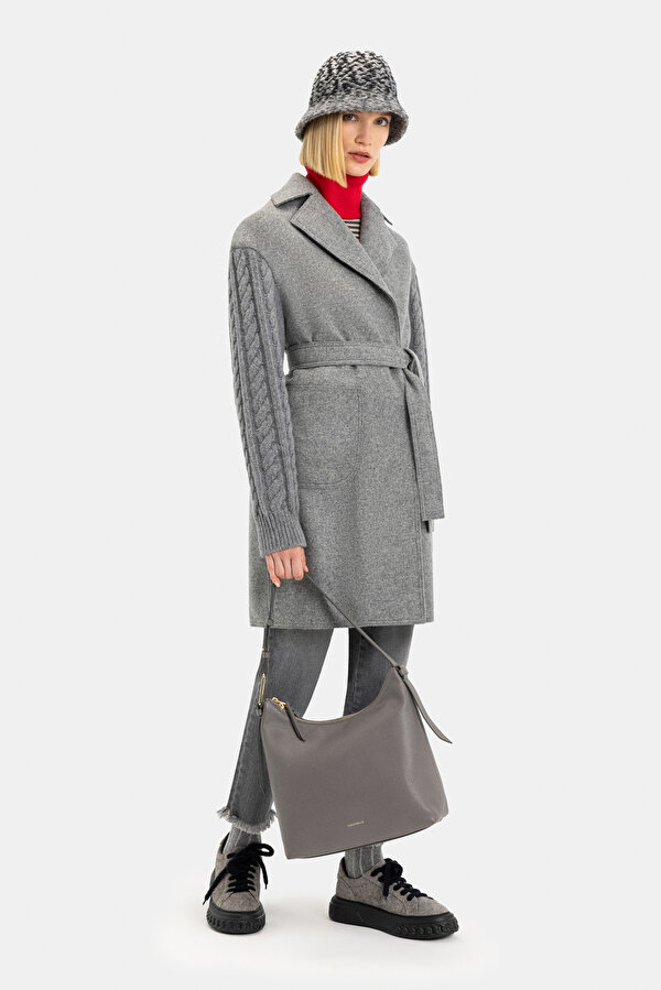 GREY WOOL/CASHMERE OVERCOAT