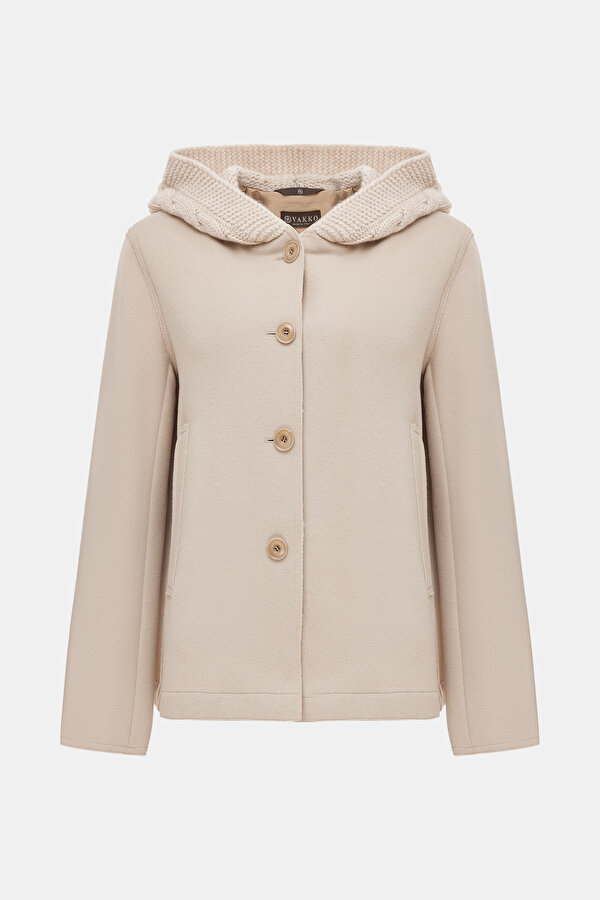 BEIGE WOOL REEFER JACKET 6
