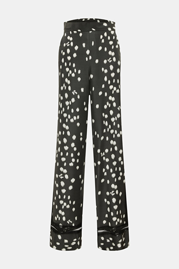 WHİTE WIDE LEG SILK TROUSERS