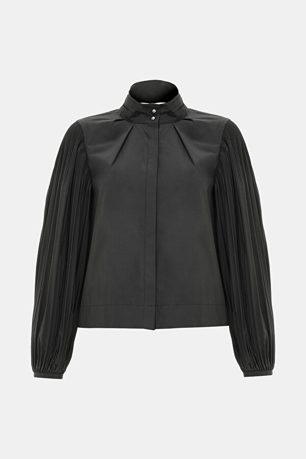 COMFORT BLACK MANDARİN COLLAR SHIRT