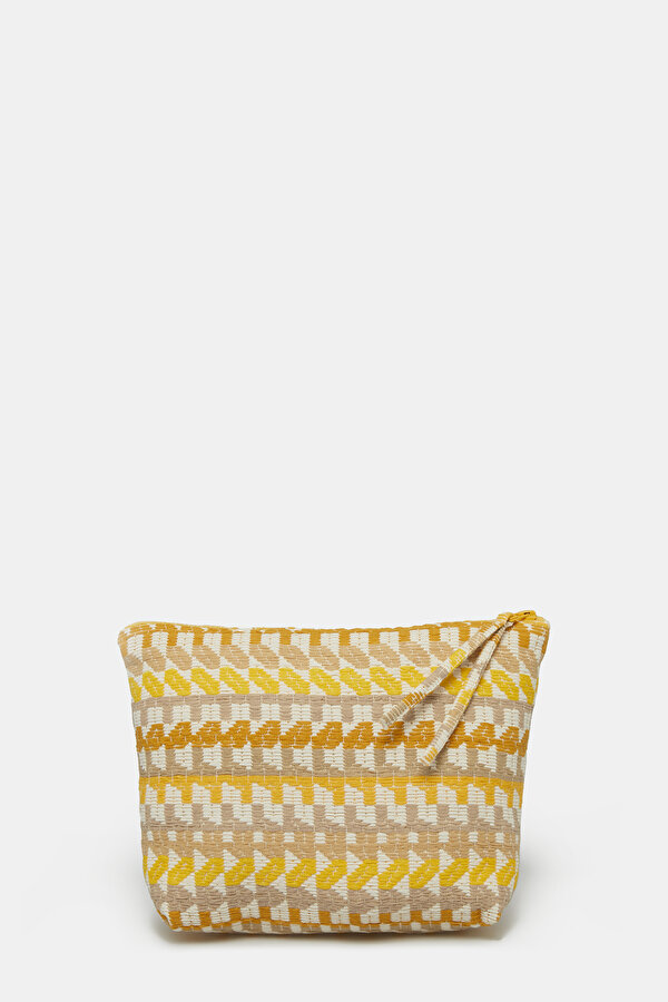 ECRU GEOMETRIC DESIGN BAG