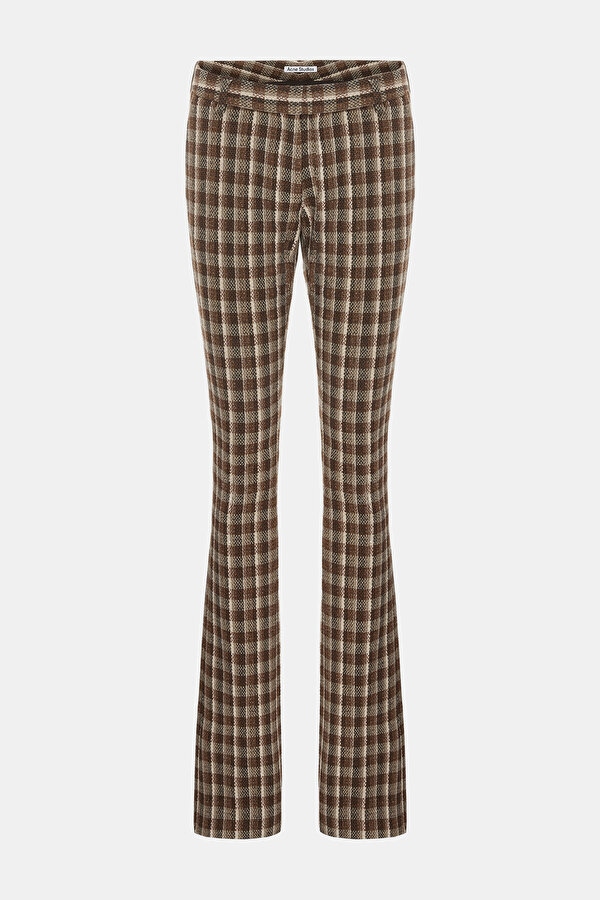 BROWN SKİNNY WOOL TROUSERS