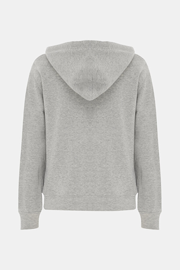 GREY RELAX FİT HOODİE SWEATSHIRT 2