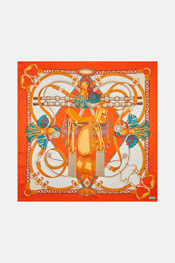 ORANGE OBJECT DESIGN TWILL SCARF