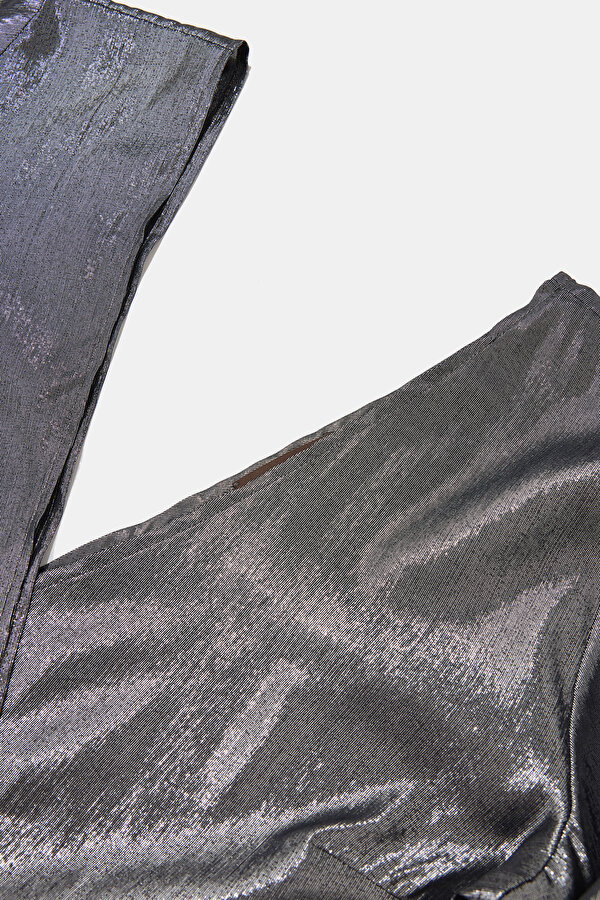ANTHRACITE V NECK LONG SLEEVE BLOUSE 7