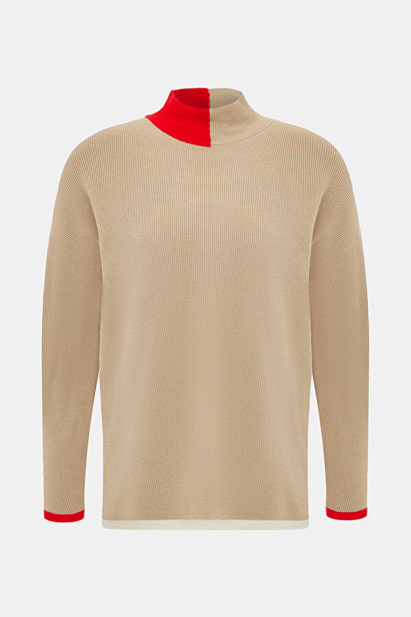 CREAM UPRIGHT COLLAR  KNITWEAR 6