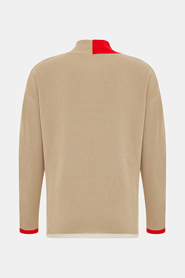 CREAM UPRIGHT COLLAR KNITWEAR 7