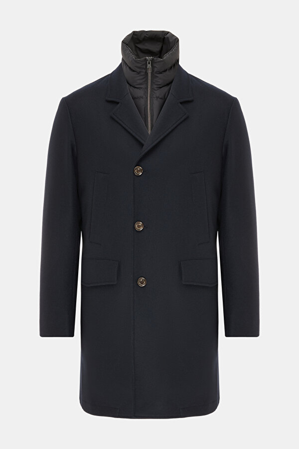 NAVY BLUE WOOL TOPCOAT