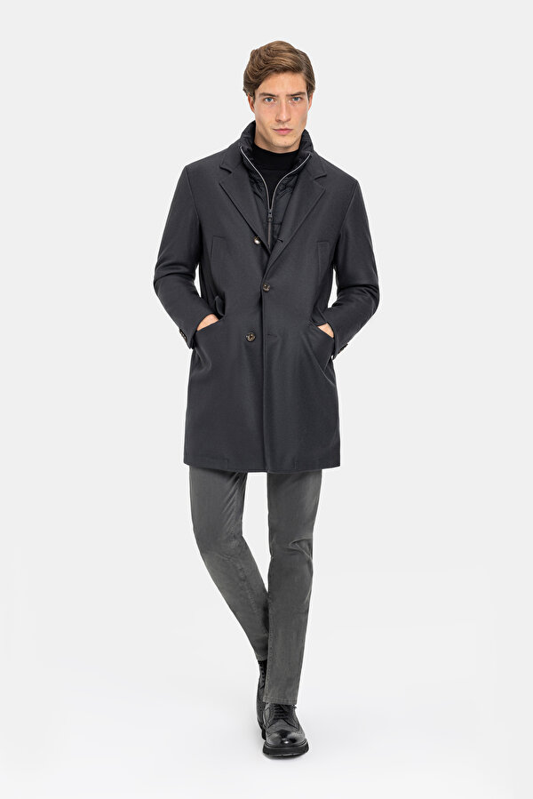 SMOKED WOOL TOPCOAT