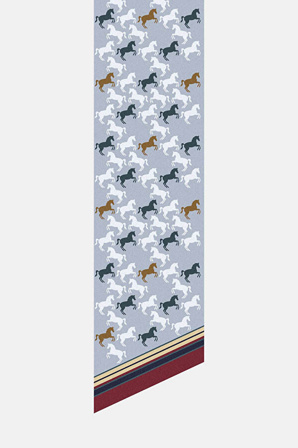 LIGHT GREY ANIMAL FIGURED TWILL FOULARD 2