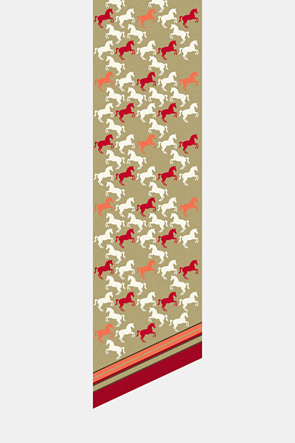 BEIGE ANIMAL FIGURED TWILL FOULARD 2
