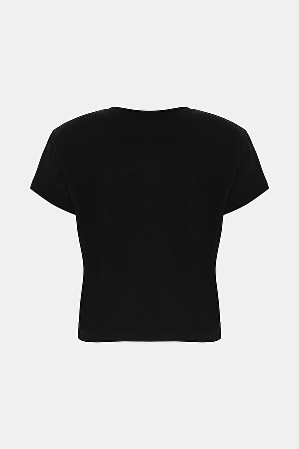 BLACK BASIC / ROUND NECKLINE SHORT SLEEVE TSHIRT 2