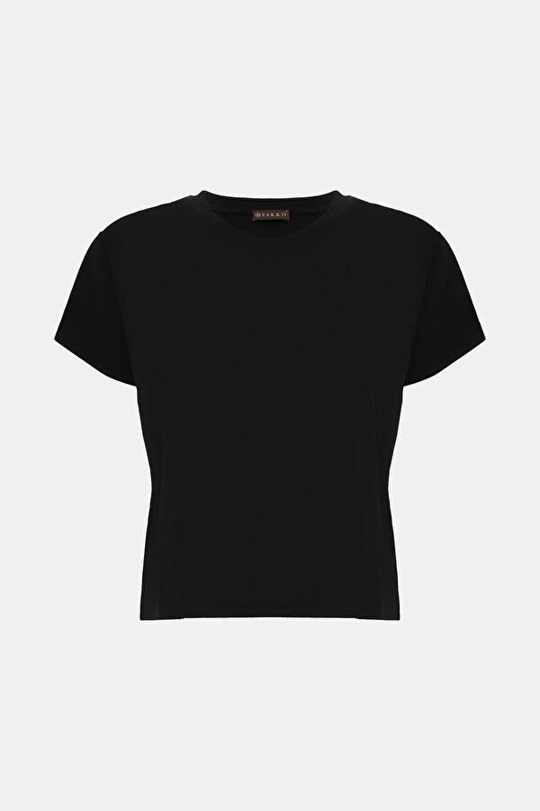 BLACK BASIC / ROUND NECKLINE SHORT SLEEVE TSHIRT