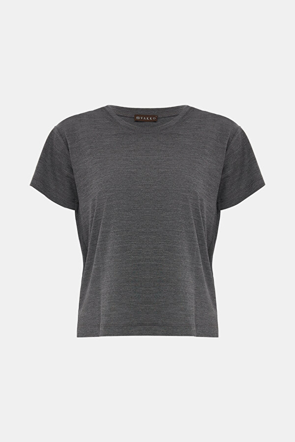 GREY BASIC / ROUND NECKLINE SHORT SLEEVE TSHIRT