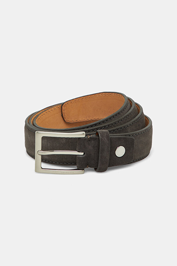 ANTHRACITE LEATHER BELT
