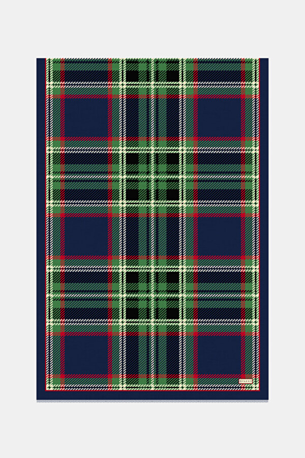 RED CHECK VOILE SILK SHAWL