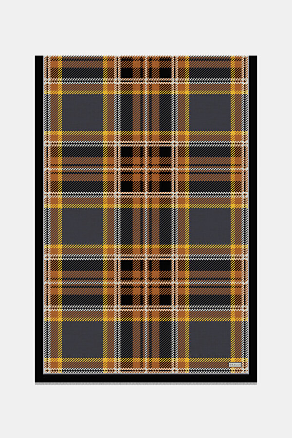 YELLOW CHECK VOILE SILK SHAWL