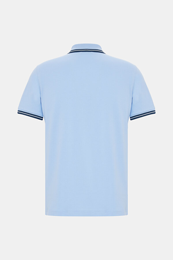 BLUE POLO NECK SHORT SLEEVE TSHIRT 2