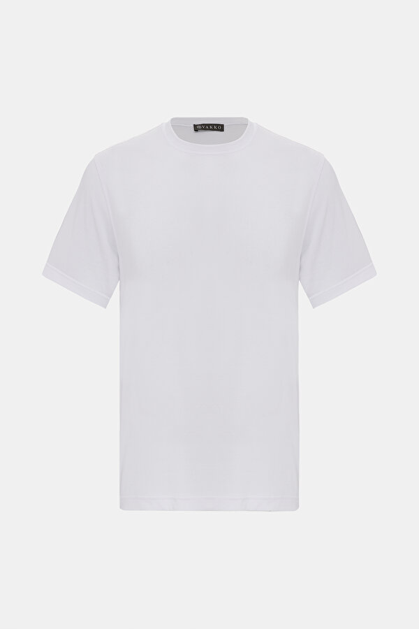 WHITE BASIC / ROUND NECKLINE SHORT SLEEVE TSHIRT