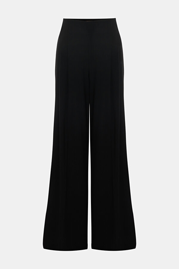 BLACK WIDE LEG TROUSERS