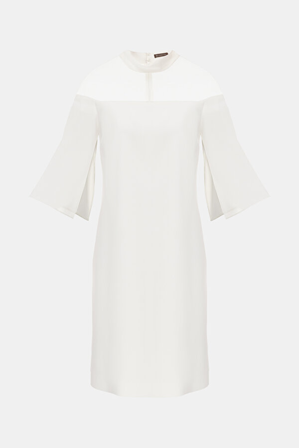 ECRU SHORT SLEEVE ABOVE THE KNEE DRESS