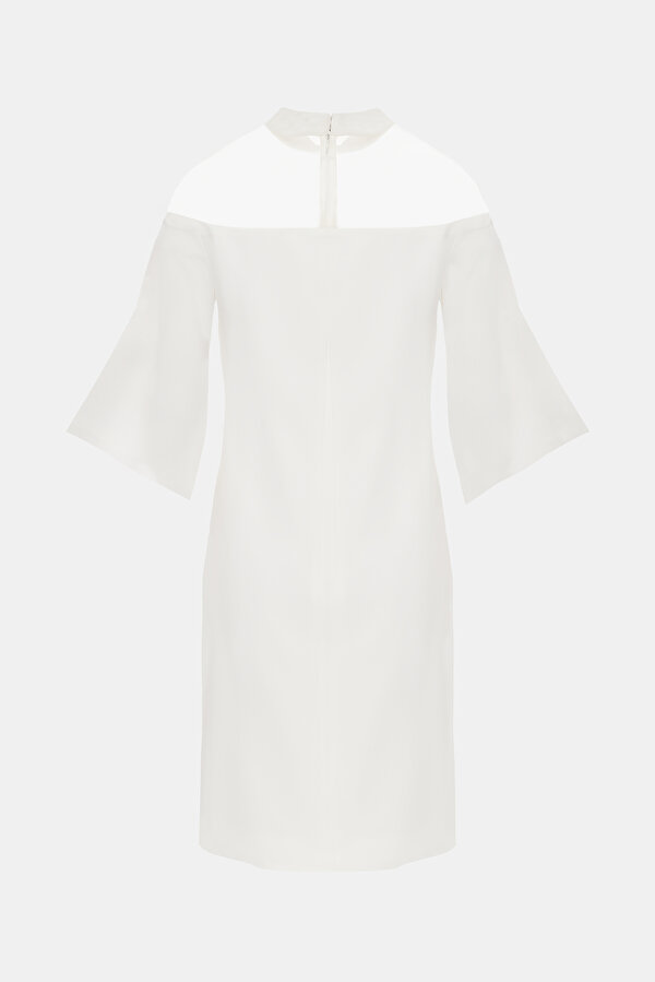 ECRU SHORT SLEEVE ABOVE THE KNEE DRESS 2