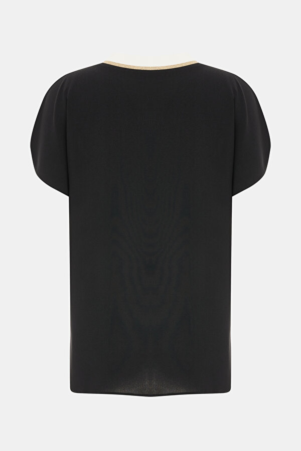 ECRU BASIC / ROUND NECKLINE SHORT SLEEVE BLOUSE 2