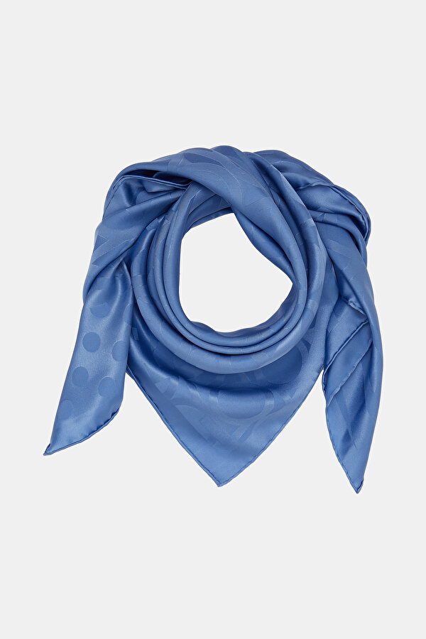 BLUE GEOMETRIC DESIGN JAQUARD SCARF 2