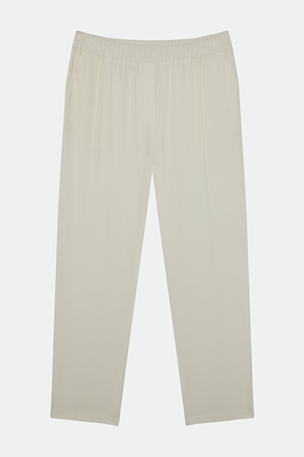 ECRU WIDE LEG TROUSERS