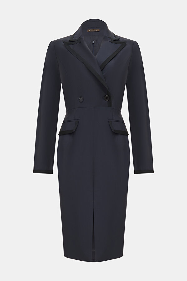 BLACK LONG SLEEVE BELOW THE KNEE DRESS