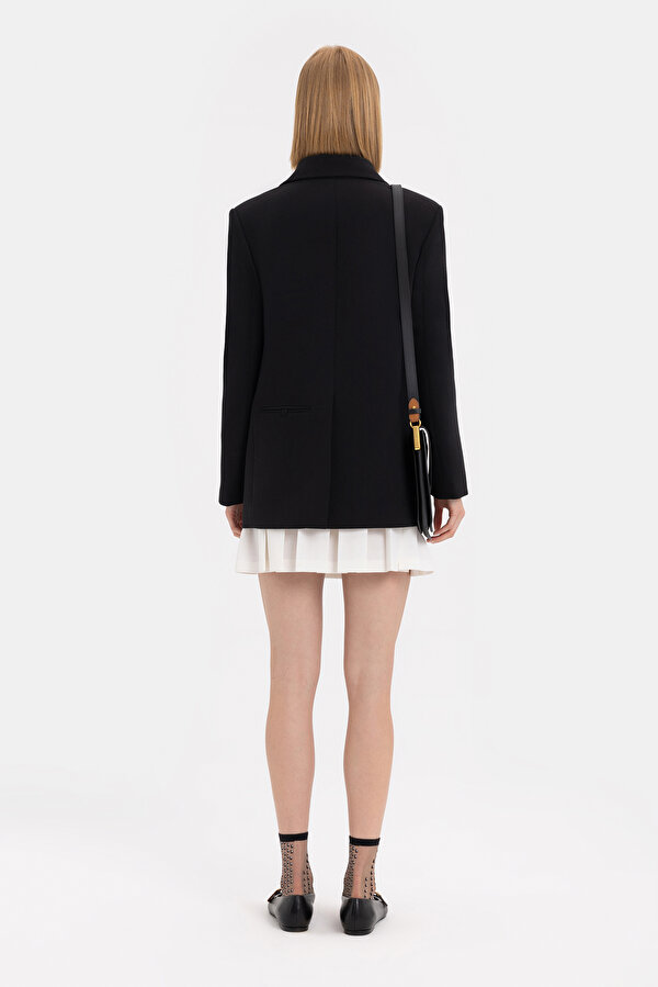 BLACK SURPLICE NECKLINE (CROSS-OVER NECKLINE) JACKET 2