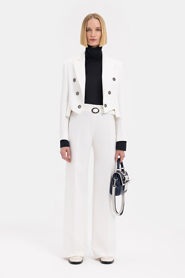 ECRU SURPLICE NECKLINE (CROSS-OVER NECKLINE) JACKET