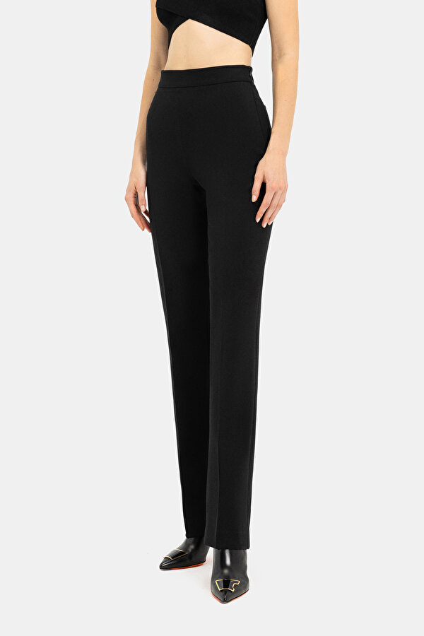 BLACK STRAIGHT CUT TROUSERS 2