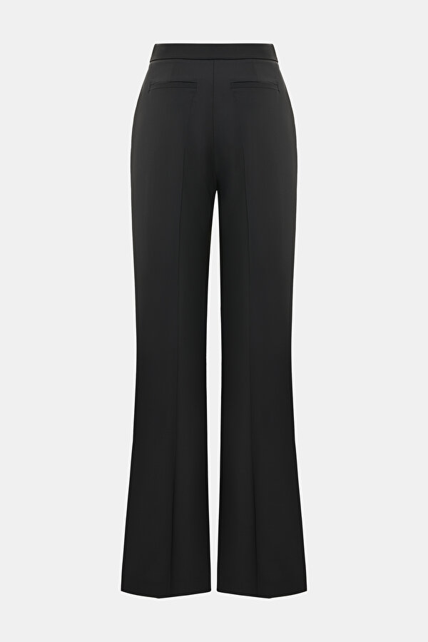 BLACK STRIPED PATTERNED WIDE LEG TROUSERS 2