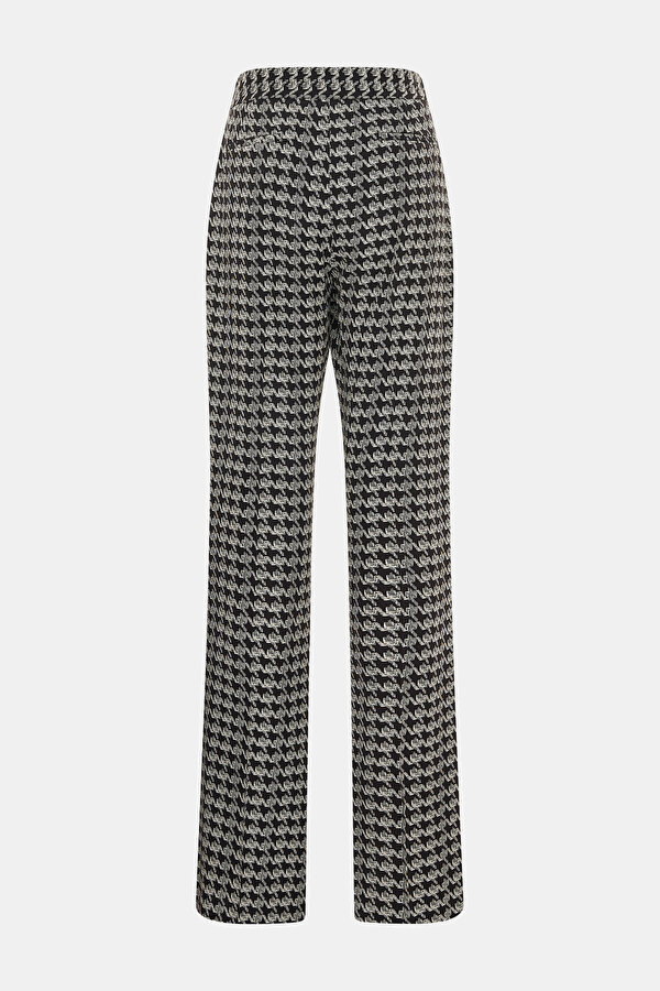 WHITE PIED DE POULE STRAIGHT CUT TROUSERS 2