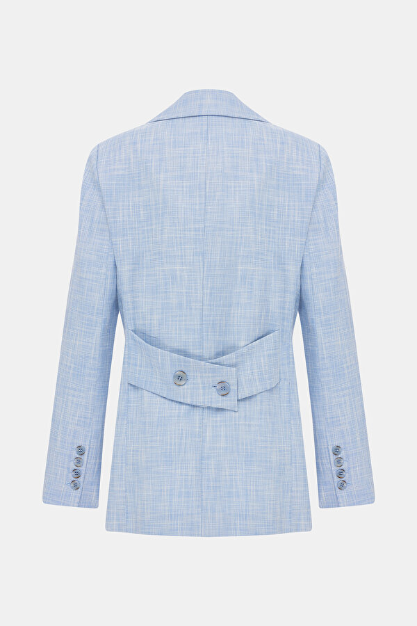 BLUE SURPLICE NECKLINE (CROSS-OVER NECKLINE) JACKET 2