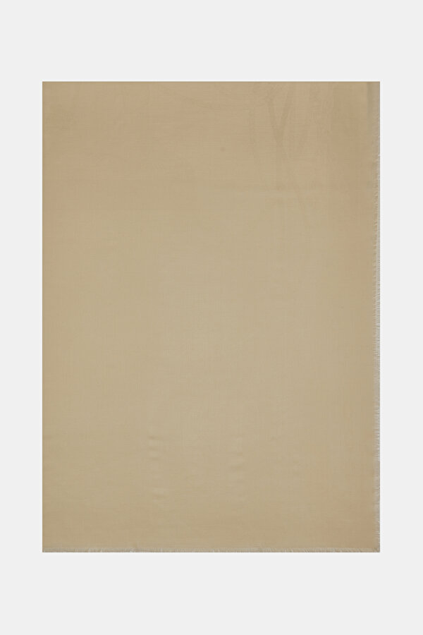 ECRU JACQUARD CASHMERE SHAWL