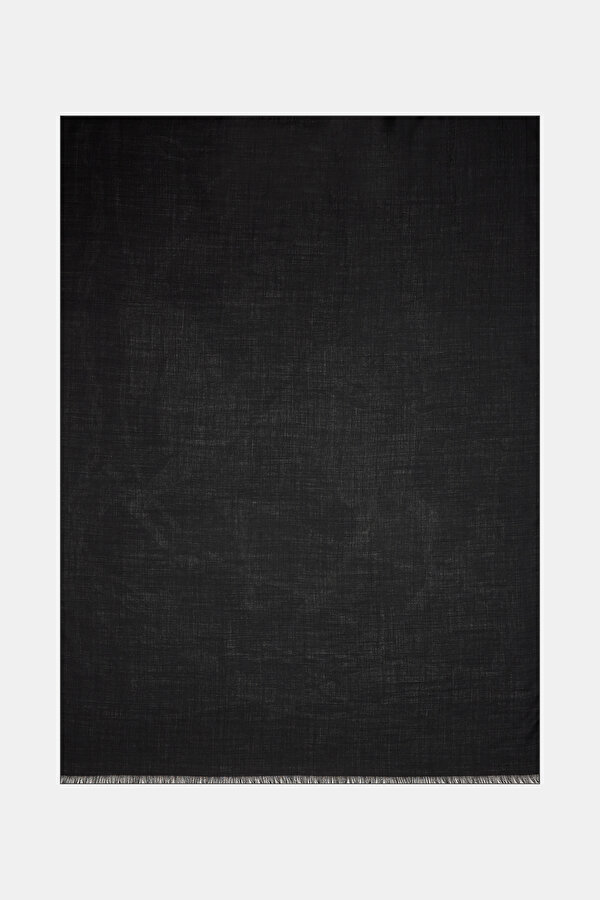 BLACK JACQUARD CASHMERE SHAWL