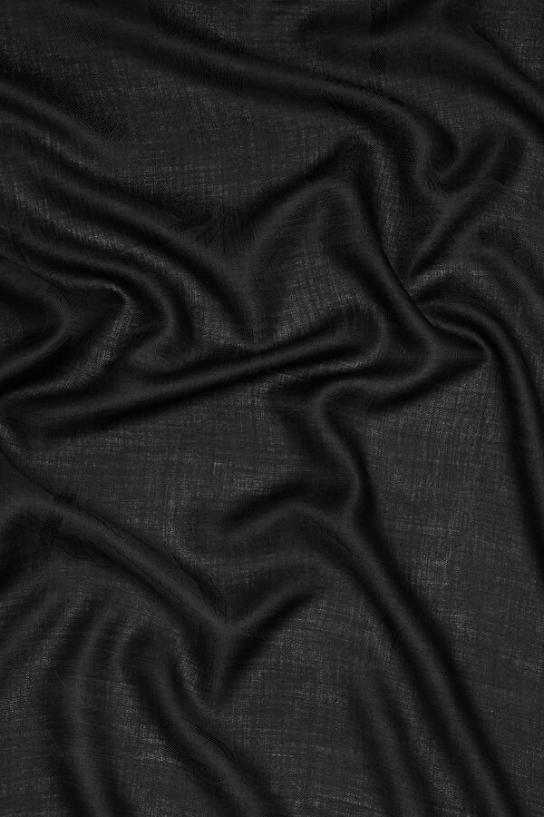 BLACK JACQUARD CASHMERE SHAWL 2