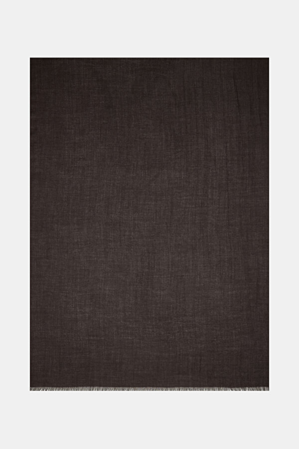 BROWN JACQUARD CASHMERE SHAWL