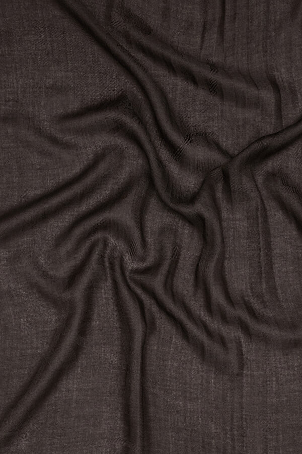 BROWN JACQUARD CASHMERE SHAWL 2