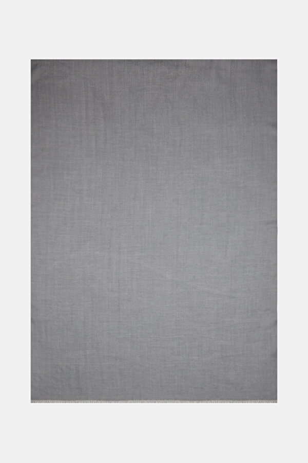 GREY JACQUARD CASHMERE SHAWL