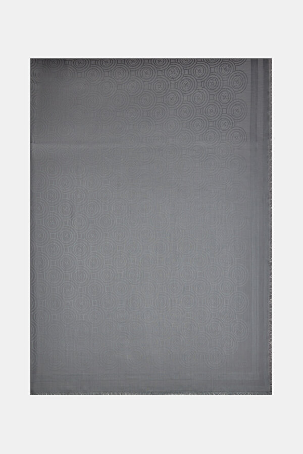 GREY JACQUARD MODAL/WOOL/SILK SHAWL